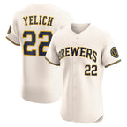 Milwaukee Brewers #22 Christian Yelich Cream JEROMEN Home Elite Player Jersey