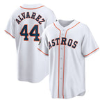 Houston Astros #44 Yordan Alvarez White JEROMEN 2022 World Series Home Stitched Jersey