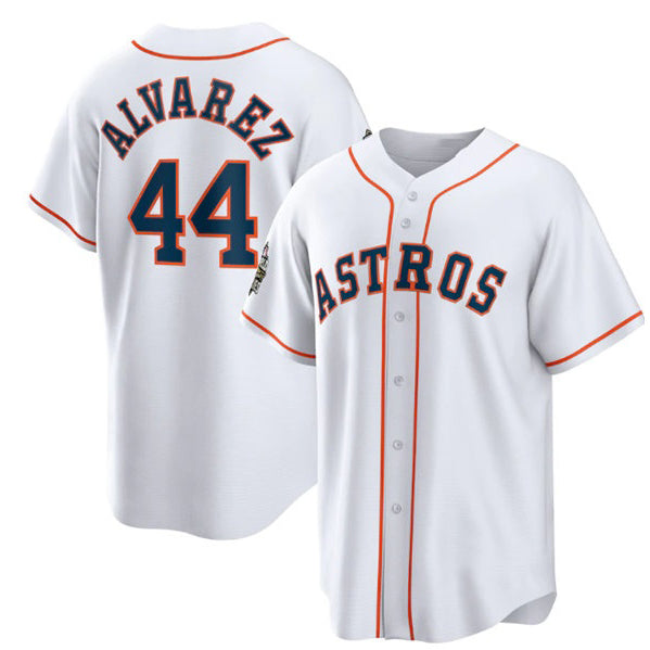 Houston Astros #44 Yordan Alvarez White JEROMEN 2022 World Series Home Stitched Jersey