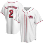 Cincinnati Reds #2 Nick Castellanos White JEROMEN 2021 Replica Home Jersey