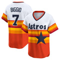 Houston Astros #7 Craig Biggio White JEROMEN Throwback Cooperstown Collection Limited Player Jersey