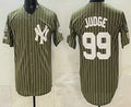 New York Yankees #99 Aaron Judge Olive JEROMEN Pinstripe 2026 Armed Forces Day Salute To Service Jersey
