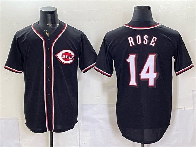 Cincinnati Reds #14 Pete Rose 2026 Fashion Replica Black JEROMEN Out Stitched Jersey