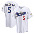 Los Angeles Dodgers #5 Freddie Freeman White JEROMEN 2026 Gold Collection Stadium Jersey