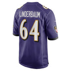 B.Ravens #64 Tyler Linderbaum Purple JEROMEN Player Game Jersey