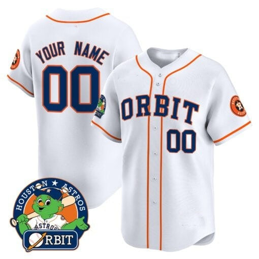 Custom Houston Astros Orbit Patch Vapor Premier Limited Jersey ¨C White JEROMEN