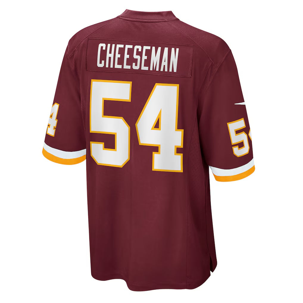W.Football Team #54 Camaron Cheeseman Burgundy JEROMEN Game Jersey