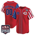 Custom Cincinnati Reds America 250 Edition Vapor Premier Limited Red JEROMEN Stitched Jerseys