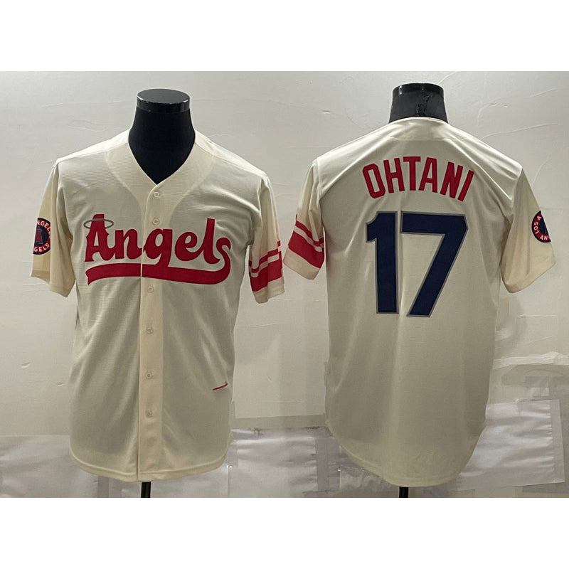 Los Angeles Angels #17 Shohei Ohtani Cream JEROMEN 2022 City Connect Cool Base Stitched Jersey