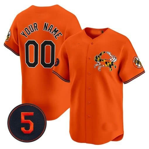 Custom Baltimore Orioles Robinson Patch Vapor Premier Limited Jersey V3 ¨C Orange JEROMEN