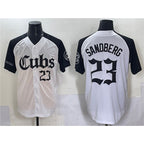 Chicago Cubs #23 Ryne Sandberg White Black JEROMEN 'Gothic North Side Edition' Vapor Premier Limited Stitched Jersey