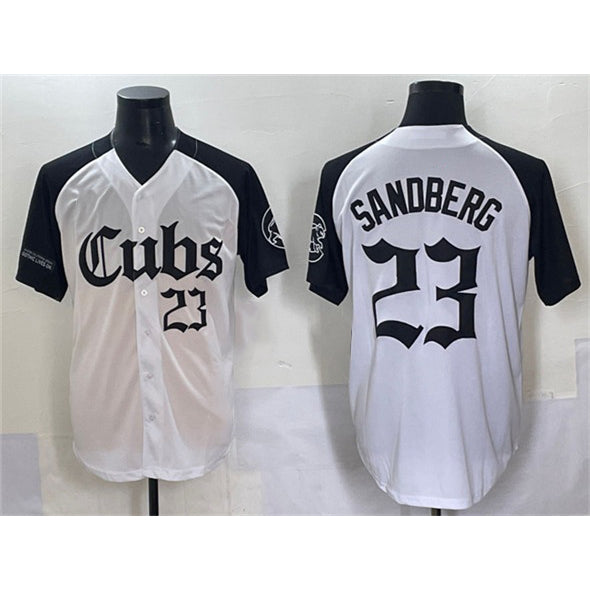 Chicago Cubs #23 Ryne Sandberg White Black JEROMEN 'Gothic North Side Edition' Vapor Premier Limited Stitched Jersey
