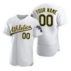 Custom Oakland Athletics White JEROMEN 2020 Stitched Flex Base Jersey
