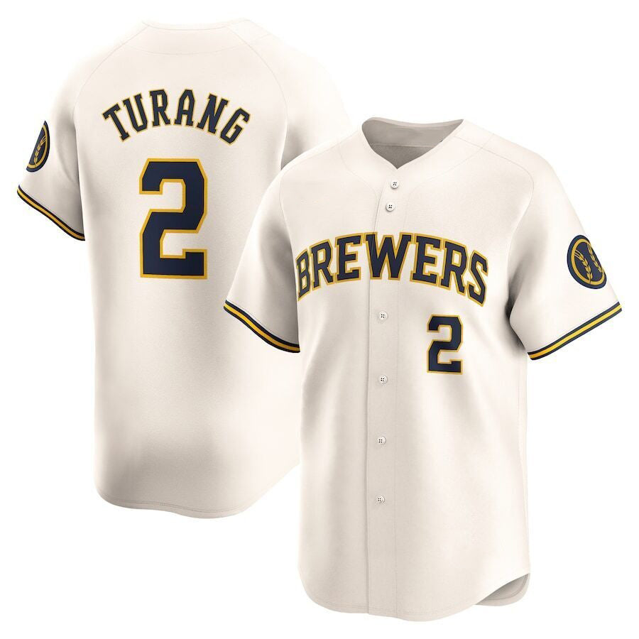 Milwaukee Brewers #2 Brice Turang Cream JEROMEN Limited Jersey