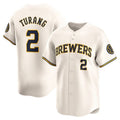 Milwaukee Brewers #2 Brice Turang Cream JEROMEN Limited Jersey