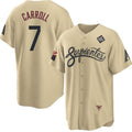 Arizona Diamondbacks #7 Corbin Carroll Gold JEROMEN 2023 World Series City Connect Cool Base Stitched Jersey