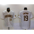 San Diego Padres #19 Tony Gwynn White JEROMEN Team Logo Stitched Cool Base Jerseys