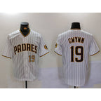 San Diego Padres #19 Tony Gwynn White JEROMEN Team Logo Stitched Cool Base Jerseys