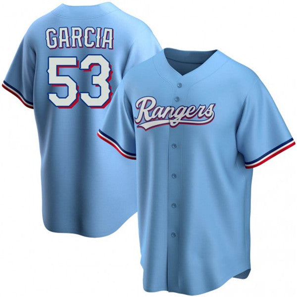 Texas Rangers #53 Adolis Garcia Light Blue JEROMEN Cool Base Stitched Jersey
