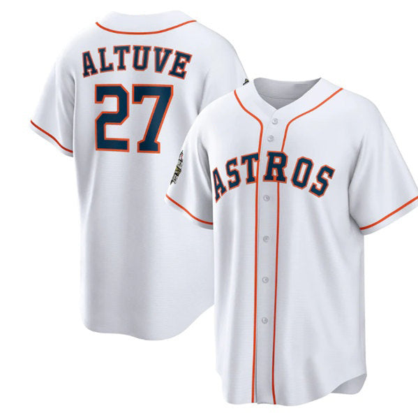 Houston Astros #27 Jose Altuve White JEROMEN 2022 World Series Home Stitched Jersey
