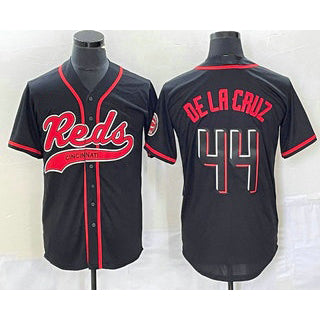 Cincinnati Reds #44 Elly De La Cruz Black JEROMEN With Patch Cool Base Stitched Jersey