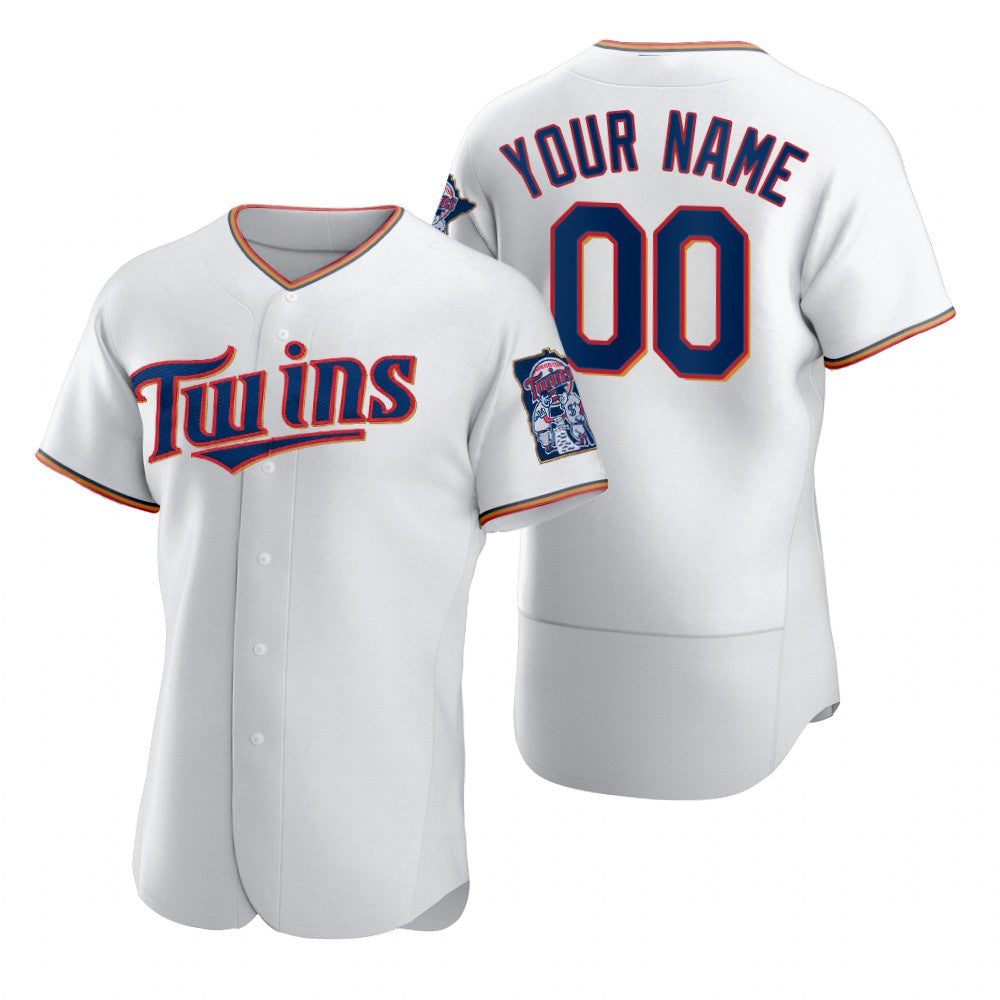 Custom Minnesota Twins White JEROMEN 2020 Stitched Flex Base Jersey