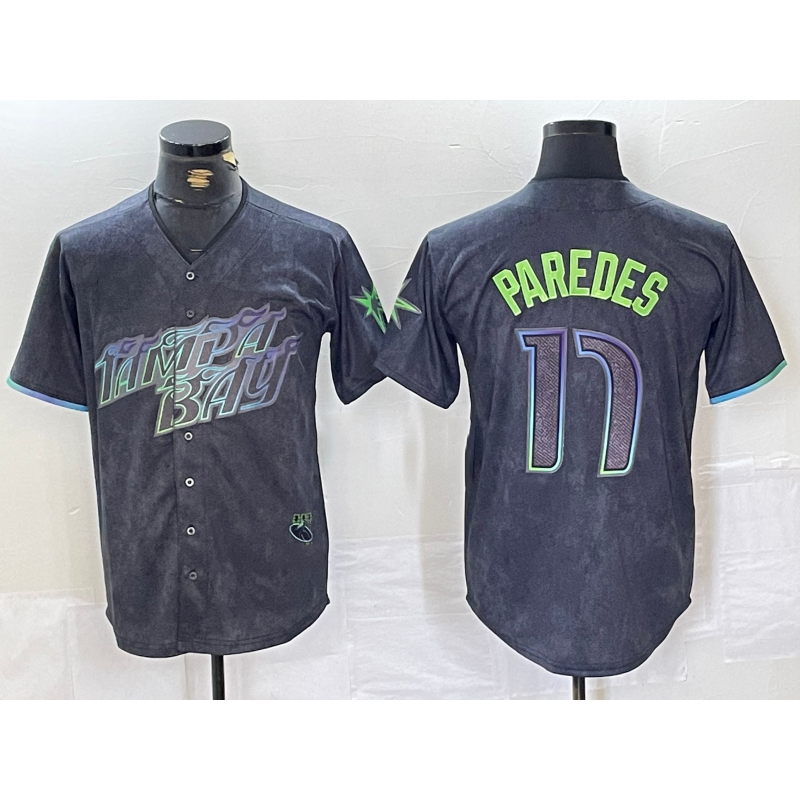 Tampa Bay Rays #17 Isaac Paredes Charcoal JEROMEN 2024 City Connect Limited Cool Base Jersey