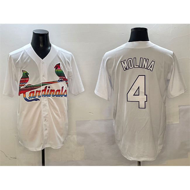 St. Louis Cardinals #4 Yadier Molina White JEROMEN Cool Base Stitched Jersey