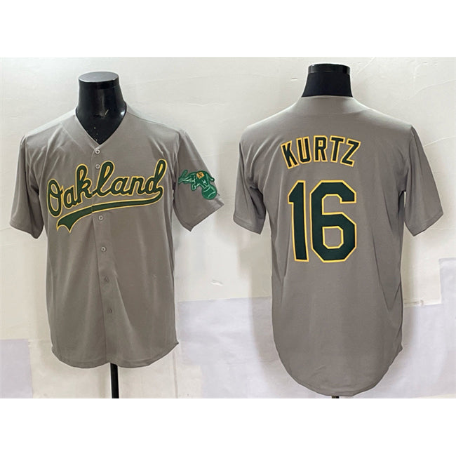 Oakland Athletics #16 Nick Kurtz Grey JEROMEN Cool Base Stitched Baseball Jersey