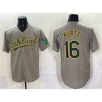 Oakland Athletics #16 Nick Kurtz Grey JEROMEN Cool Base Stitched Baseball Jersey