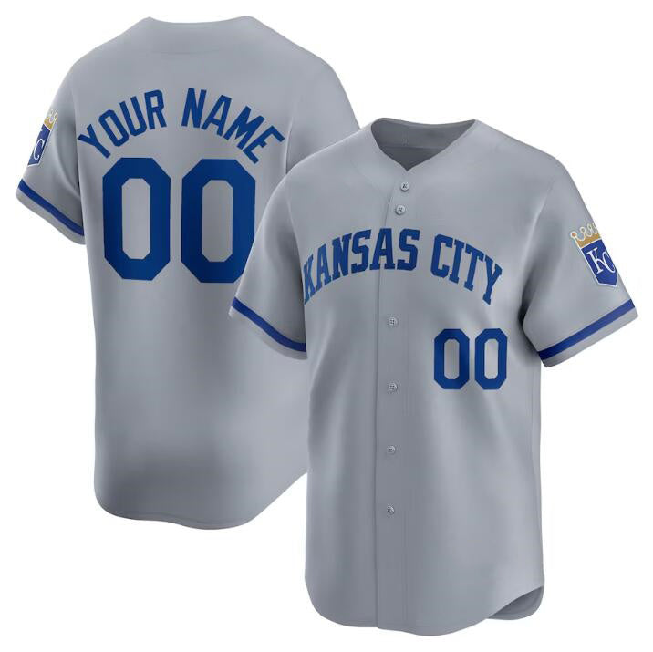 Custom Kansas City Royals Active Player Gray JEROMEN 2024 Alternate Limited Stitched Jersey