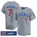 Chicago Cubs #7 Dansby Swanson Gray JEROMEN 'Ryne Sandberg Tribute' Vapor Limited V3 Stitched Jersey