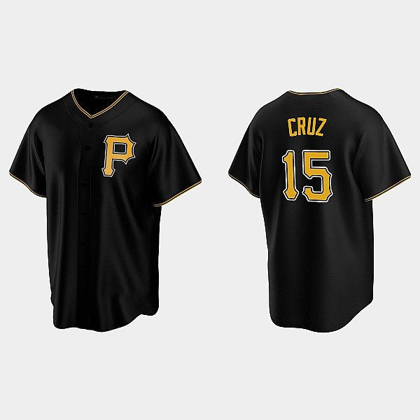 Pittsburgh Pirates #15 Oneil Cruz Black JEROMEN Alternate Team Logo Coolbase Jersey
