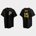 Pittsburgh Pirates #15 Oneil Cruz Black JEROMEN Alternate Team Logo Coolbase Jersey