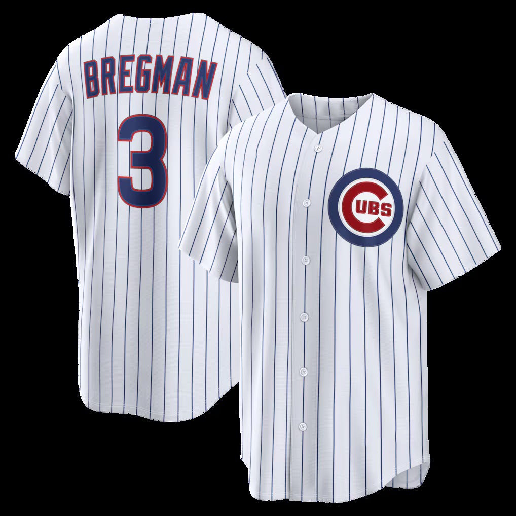 Chicago Cubs #3 Alex Bregman White JEROMEN Home Replica Jersey