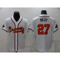Atlanta Braves #27 Austin Riley 2022 White Gold JEROMEN World Series Champions Program Cool Base Stitched Jersey