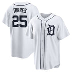 Detroit Tigers #25 Gleyber Torres White JEROMEN Home Replica Jersey