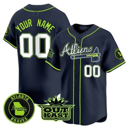 Custom Atlanta Braves Atliens Vapor Premier Limited Jersey ¨C All Stitched-Navy JEROMEN