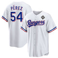 Texas Rangers #54 Mart¨ªn P¨¦rez White JEROMEN 2023 World Series Stitched Jersey