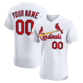 Custom St. Louis Cardinals White JEROMEN Home Elite Sponsor Patch Jersey