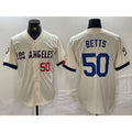 Los Angeles Dodgers #50 Mookie Betts Number Cream JEROMEN 2024 City Connect Limited Stitched Jersey 2