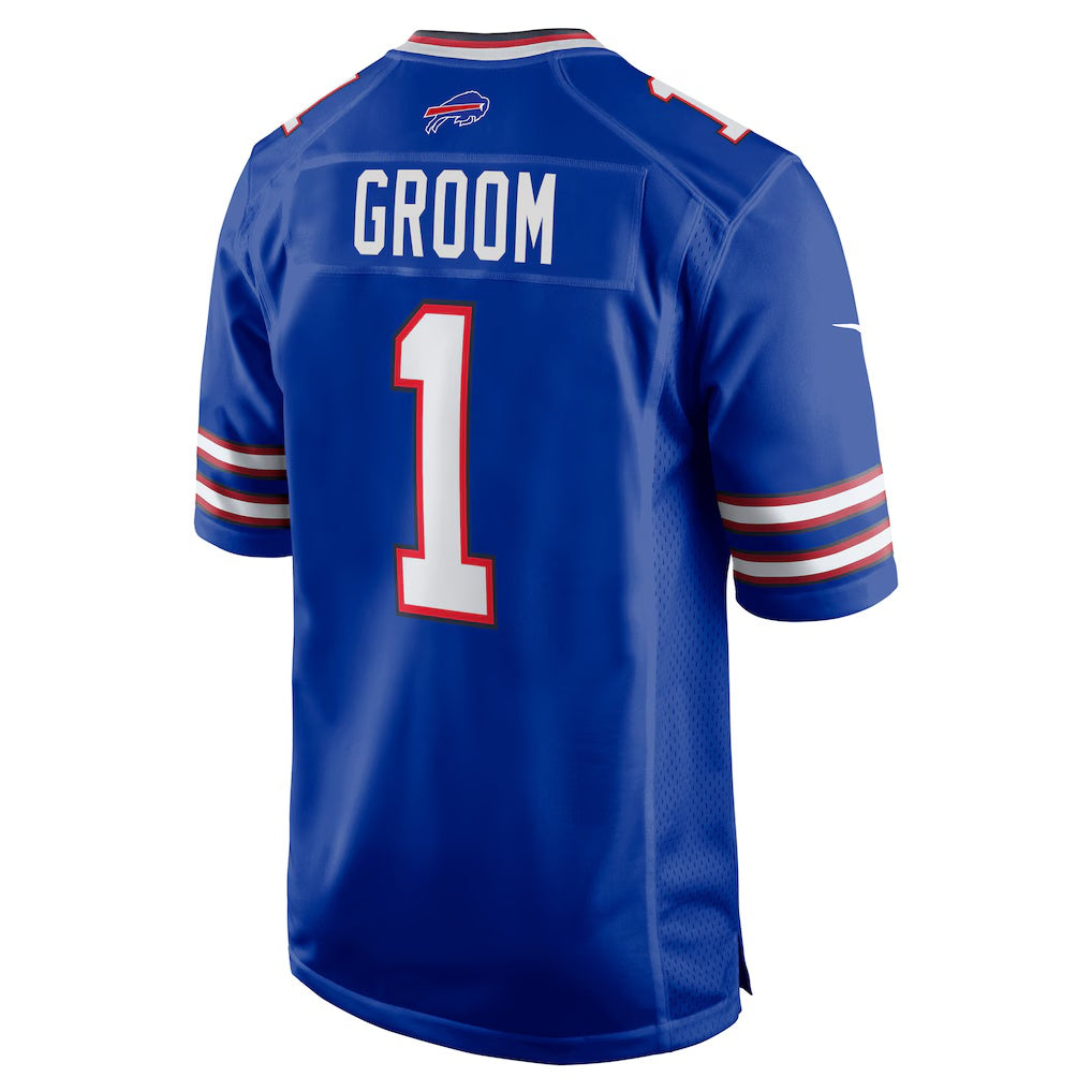B.Bills Number #1 Groom Royal JEROMEN Game Jersey