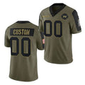 Custom W.Football Team Olive JEROMEN ACTIVE PLAYER 2021 Salute To Service Limited Stitched Jersey