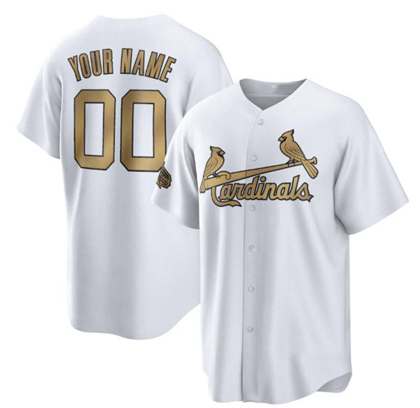 Custom St. Louis Cardinals Active Player 2022 All-Star Cool Base White JEROMEN Stitched Jersey