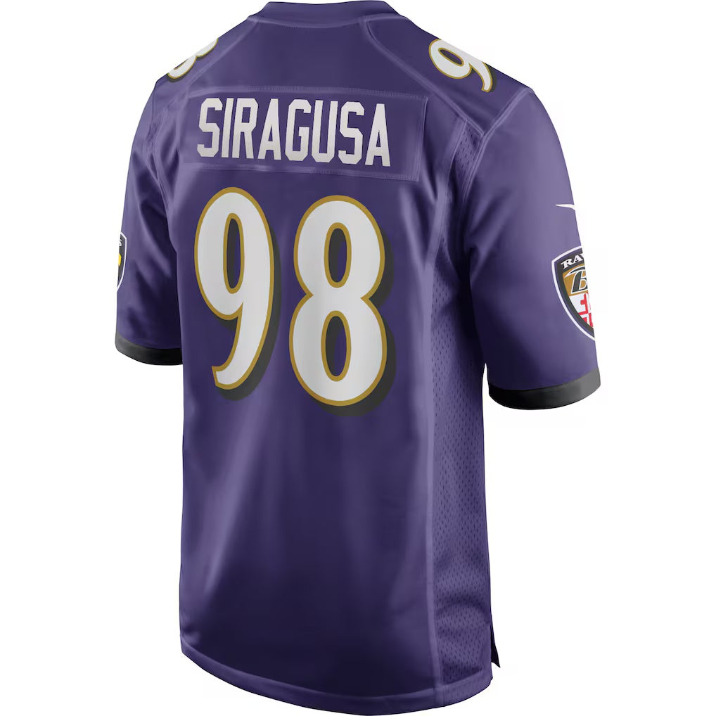 B.Ravens #98 Tony Siragusa Purple JEROMEN Game Retired Player Jersey