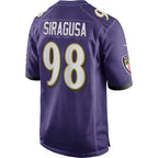 B.Ravens #98 Tony Siragusa Purple JEROMEN Game Retired Player Jersey