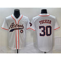 Houston Astros #30 Kyle Tucker White JEROMEN With Patch Cool Base Stitched Jersey