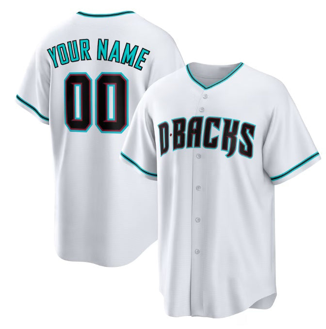 Custom Arizona Diamondbacks White JEROMEN Cool Base Stitched Jersey
