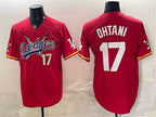 Los Angeles Dodgers x One Piece #17 Shohei Ohtani Red JEROMEN Vapor Premier Limited Stitched Jersey