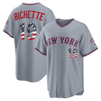 New York Mets #19 Bo Bichette USA 250 Fourth of July Road Stadium Jersey - Gray JEROMEN